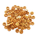 100Pcs Wood Buttons Sewing 2 Holes Round Brown for Clothing Accessories 15mm