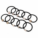 10PCS Women Black Elastic Hair Ties Bands Ropes Ring Ponytail-Holder R1T3 Q3B1
