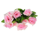 Artificial Light Pink Rose Leaf Vines Garland Plants Home Decoration Garden