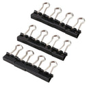 12 piece collection metal black documents binding clips 15mm