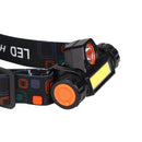 USB 18650 Rechargeable Battery LED Headlamp COB Work light 2 Mode With Magne Hn