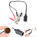 Car Cigarette Lighter Socket To Car Battery Alligator Clip Charger Cable Wire LJ