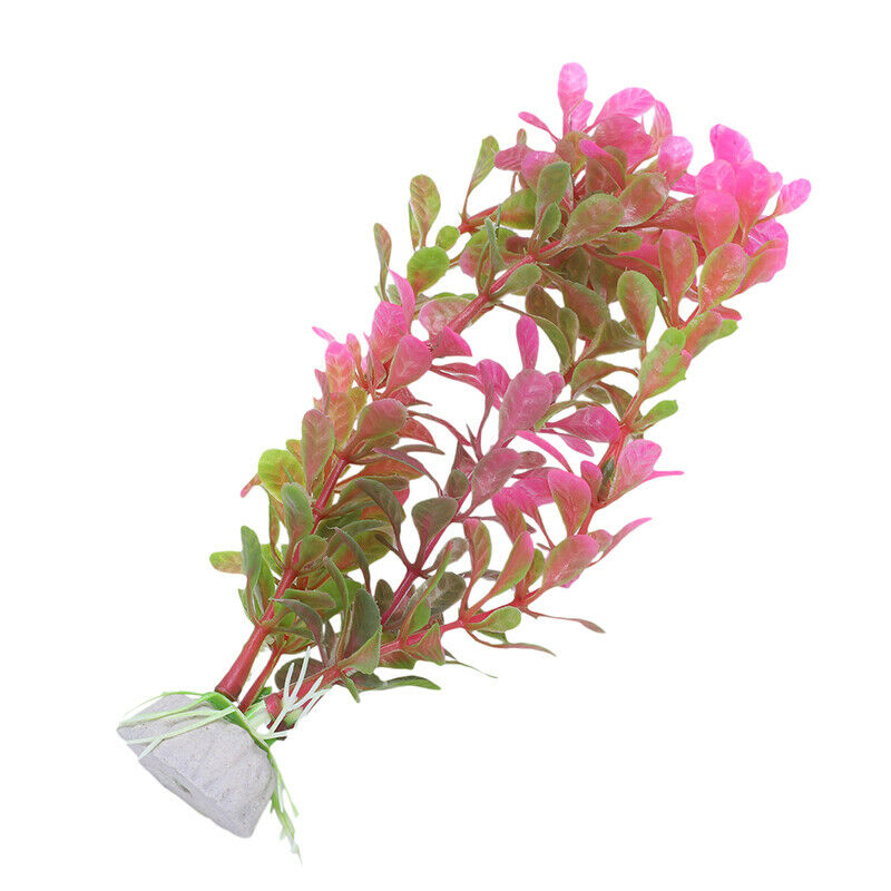 18cm Artificial Plastic Plant Aquarium Decoration - Fuschia