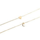 Fashion Women Multilayer Love Heart Moon Pendant Choker Necklace Jewelry Gif&+