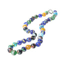 millefiori glass bead necklace chain 10 mm round A6D3
