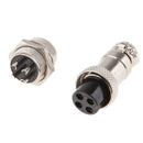 1set GX16 4Pin Male & Female Circular Aviation Socket Plug Wire Panel Connector