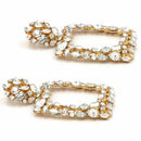 Fashion Women Hyperbole Za Crystal Square Big Dangle Earrings Wedding Jewel