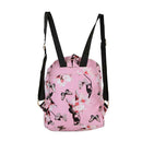 Women Backpack High Quality Floral Printing PU Leather Backpack(pink) SN9F
