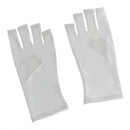 Fabric Anti UV Fingerless UV Protection Gloves For Nail  Drying Lamp White