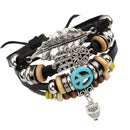 Unisex Men Women European Fashion Handmade Alloy Bead Multi Bracelet A