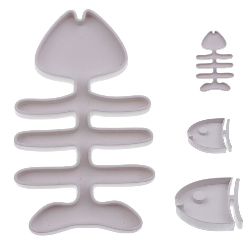 Plastic Reptile Gecko Vivarium Mealworm Feeding Food Dish Bowl Fishbone L