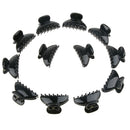Pack of 12pcs Fashion Black Mini Plastic Bulldog Hair Claw Clamp Bangs Clip