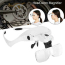 Magnifying Glass Lens LED Light Lamp Visor Head Loupe Jeweler Headband Magni Kw