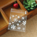 100 pcs Sachets Pouches White Snowflake Packaging Bag for Cookies Biscuits  Z8Y6