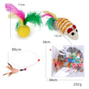 Indoor Cat Toys Crinkle Rainbow Balls 2 Way Tunnel Wand Stick Teaser Playing