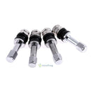 4Pcs Bolt-in Stainless Steel Car Tubeless Wheel Tire Valve Stems w/ Dust Caps