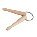 Mini Wood Drum Sticks Keychain Key Ring Chain Keyfob Gift for Music Lover