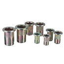 100Pcs Rivet Nut Mixed Zinc Steel Insert Nutsert Threaded Case Kit h h