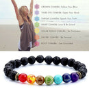 Fashion Unisex 7 Chakra Buddha Beaded Bracelet Natural Lava Stone Jewelry