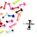 20Pcs/Set Mix Lots Multicolor Barbell Ball Tongue Lip Ring Piercing Body Jewe OZ
