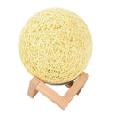 Rattan Ball LED Desk Lamp Bedside Night Light USB Charging Home Decoration