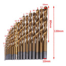19x HSS Metric Drill Bit Set Titanium Coated Twist Drills Metal Wood 1-10mm