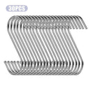 30pcs Multifunctional S-type Hook Stainless Steel Bathroom Home Office Tool