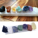 Natural 7 Chakra Rough Crystal Reiki Healing Set Selenite Plasterboard New