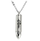 Dragon Bullet Memorial Cremation Ash Urn Stainless Steel Pendant Necklace TEUS