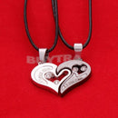 Women Her And His Stainless Steel Couples Pendant Heart Love You Chain Necklace!