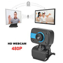A7250B 480P HD USB Webcam Computer PC Mic Live Online LED Web Camera (Blue)