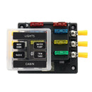 32V 6-Way Blade Fuse Box Dual-Use Cover Block Wire Lug Fuse Kit for Car Marine