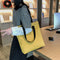 Canvas Women Shoulder Totes Bags Letters Large Shopping Handbags (Yellow)