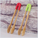 Bamboo Bread Kitchen Tongs Food Bbq Tool Wooden Clamp Food Clip Home Decora S7O5