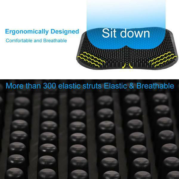 Silica Gel Car Seat Cushion Non Slip Chair Pad For Office Truck Home Breath U8Q1
