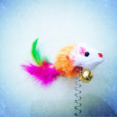 Funny Cat Toys Multicolored Sucker with Spring Plush Mouse Pet Supplies Gift
