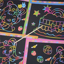 5pcs Magic Color Art Paper Coloring Cards Scraping Kids Drawing Toys M&E FT
