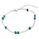 Womens Turquoise Beads Infinity Alloy Anklet Bracelet Foot Chain