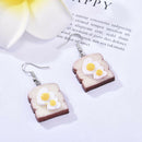 Cute Eggs on Toast Earrings Drop Earrings Ear Hook Drop Dangle Women Jewelry