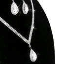 Bridal Wedding Party Jewelry Set Crystal Rhinestone Necklace Earrings Set