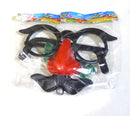 Pop Clown Glasses Costume Ball Round Frame Red Nose Whistle Mustache  Z