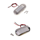 2pcs 316 Stainless Steel LED Oblong Marine Courtesy Lights, 12V Blue/White
