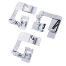 3Pcs Rolled Hem Curling Presser Foot Feet For Sewing Machine Brother Janome