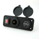 Waterproof Power Outlet Panel with Voltmeter for DC 12-24V Car Marine Boat