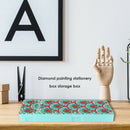 DIY Flower Special Shaped Diamond Painting 2 Grids Pencil Storage Box Gift