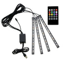 12 Led Car Foot Lamp Ambient Lamp with Usb/Wireless Remote/Music Control/Mu F2T2