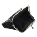 Women's Sequins Coin Purse Buckle Mini Wallet(black)