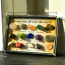 15 Pieces Geology Gem Kit for Kids with Display Case Educational Collection