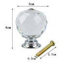 Crystal Door Knob 4pcs Transparent Glass Clear Cabinet Drawer Handle + scre J5N8