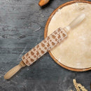 Wooden Snowflake Elk Embossed Rolling Pins Embossing Baking Cookies Biscuit